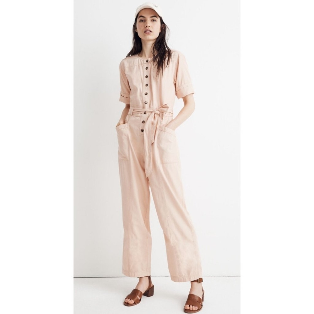 Blush Pink Coverall Utility Spring Jumpsuit